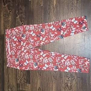 ☆4/$24☆ Time and Floral Pull-on Leggings/ Pants Size L